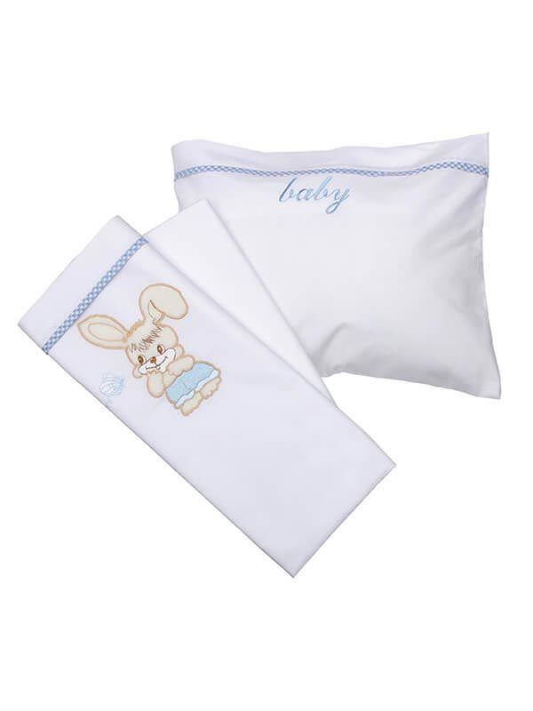 Σεντόνια κεντητά κούνιας Rabbit 12 Blue Κούνιας