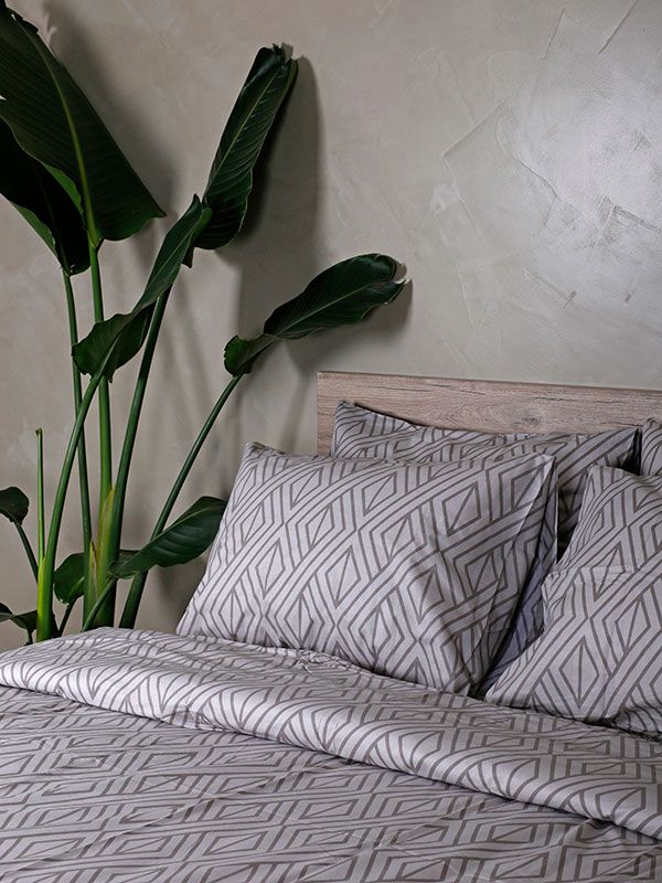 Σετ Σεντόνια Cotton Feelings 2042 Grey Υπέρδιπλο με λάστιχο (170×205+30)