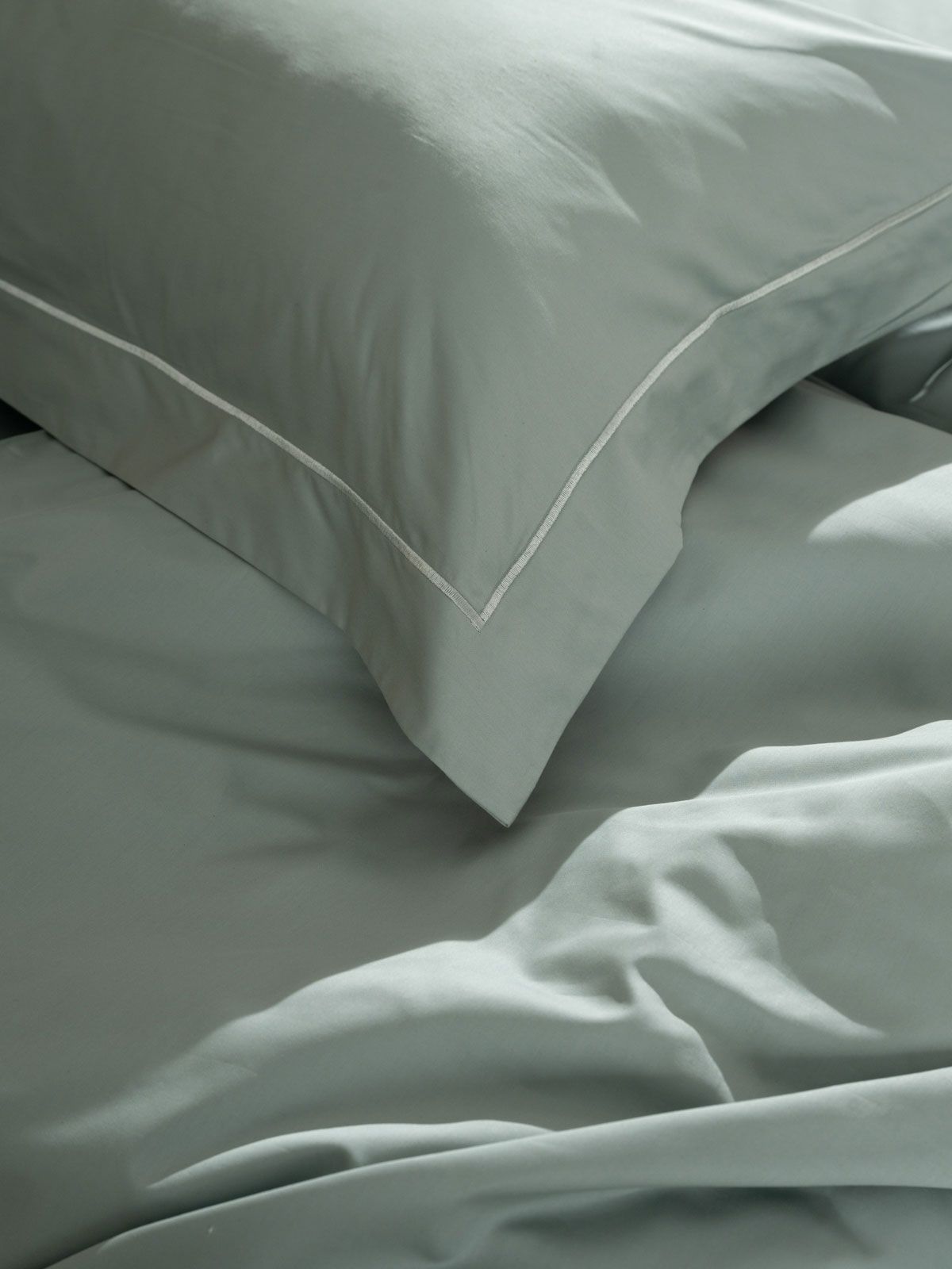 Μαξιλαροθήκες Βαμβακοσατέν Omnia Oxford Aqua 50×70