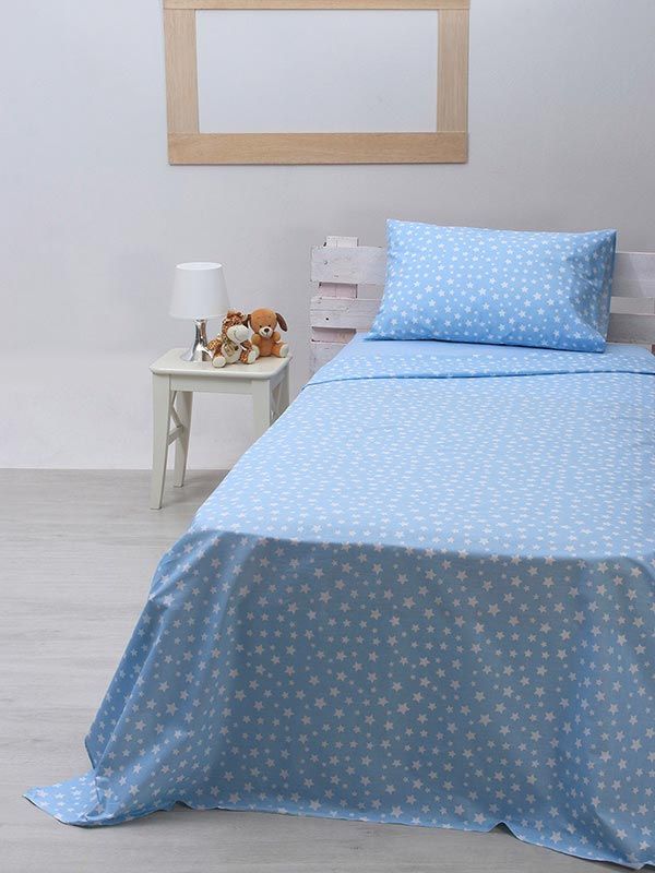 Σετ Σεντόνια cotton feelings 22 blue Μονό (165×270)