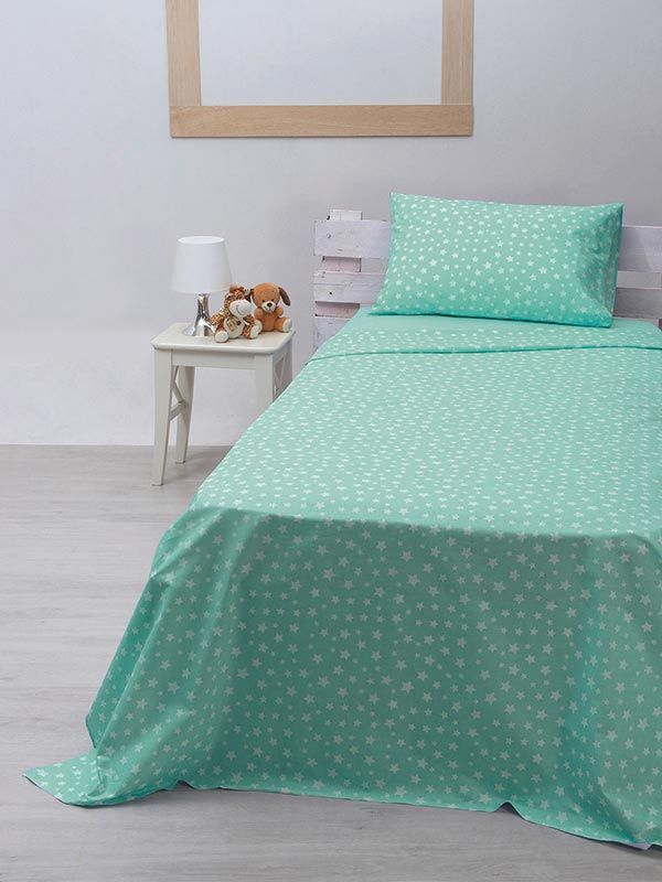 Σετ Σεντόνια cotton feelings 22 Aqua Μονό (165×270)
