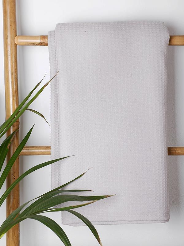 Κουβέρτα πικέ cotton Light Grey Υπέρδιπλη (230×265)