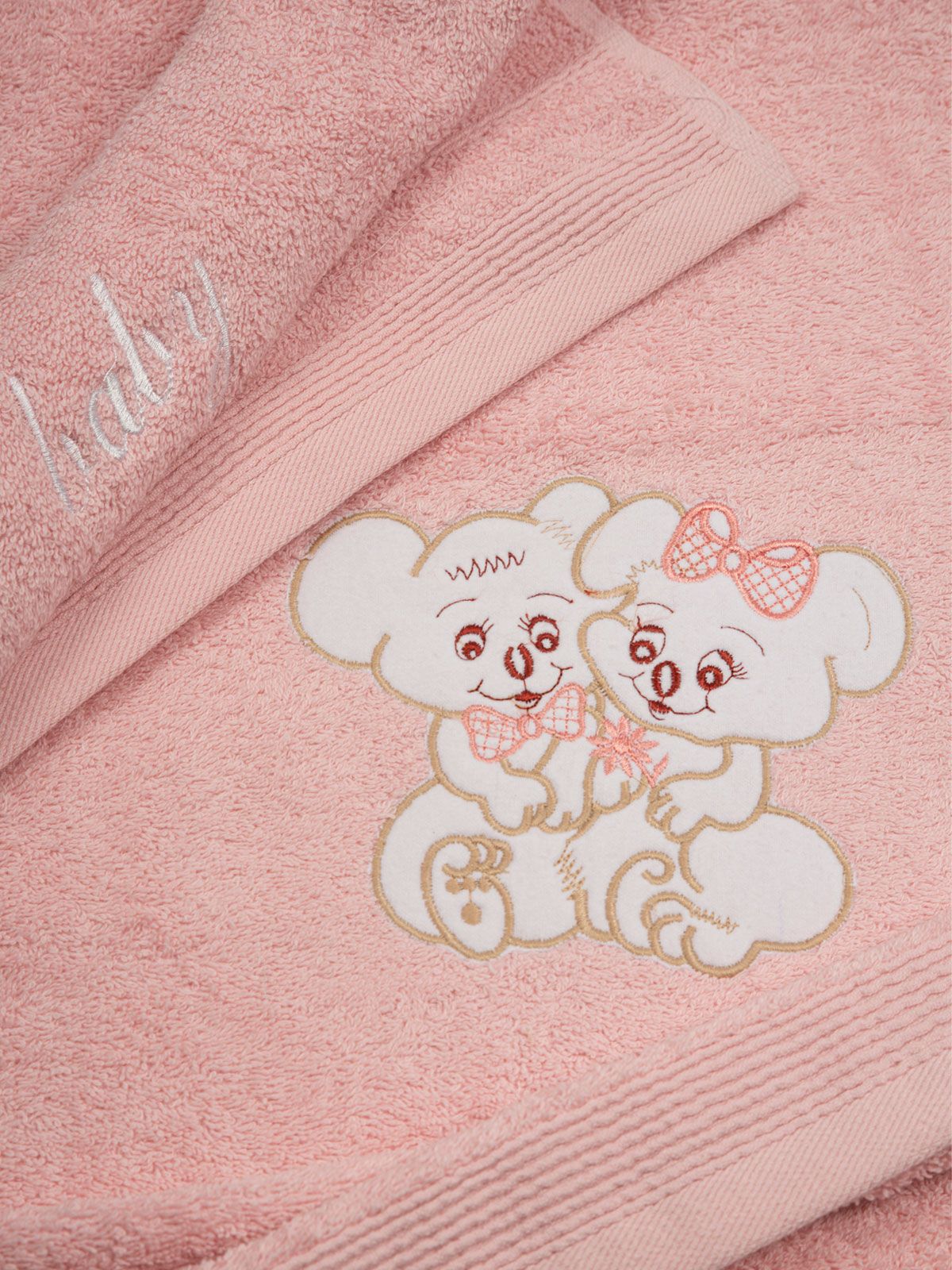 Σετ πετσέτες κεντητές Couple 06 Pink/Pink