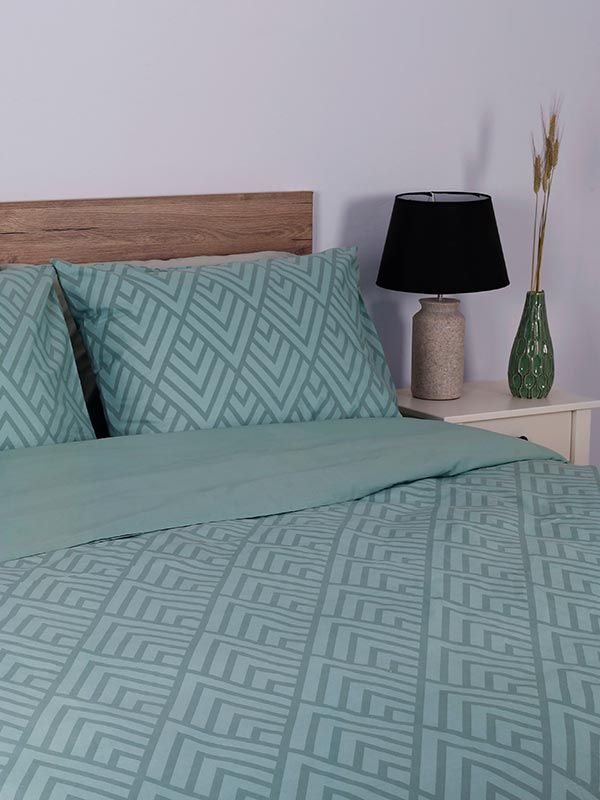 Σετ Σεντόνια Cotton Feelings 2036 Aqua Υπέρδιπλο με λάστιχο (170×205+30)