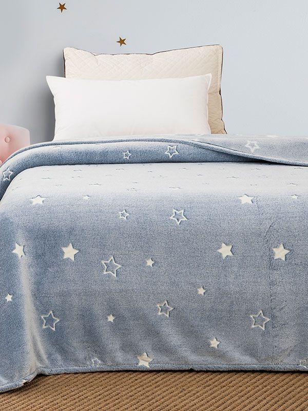 Κουβέρτα Φωσφοριζέ Κούνιας Stars Blue 110×140