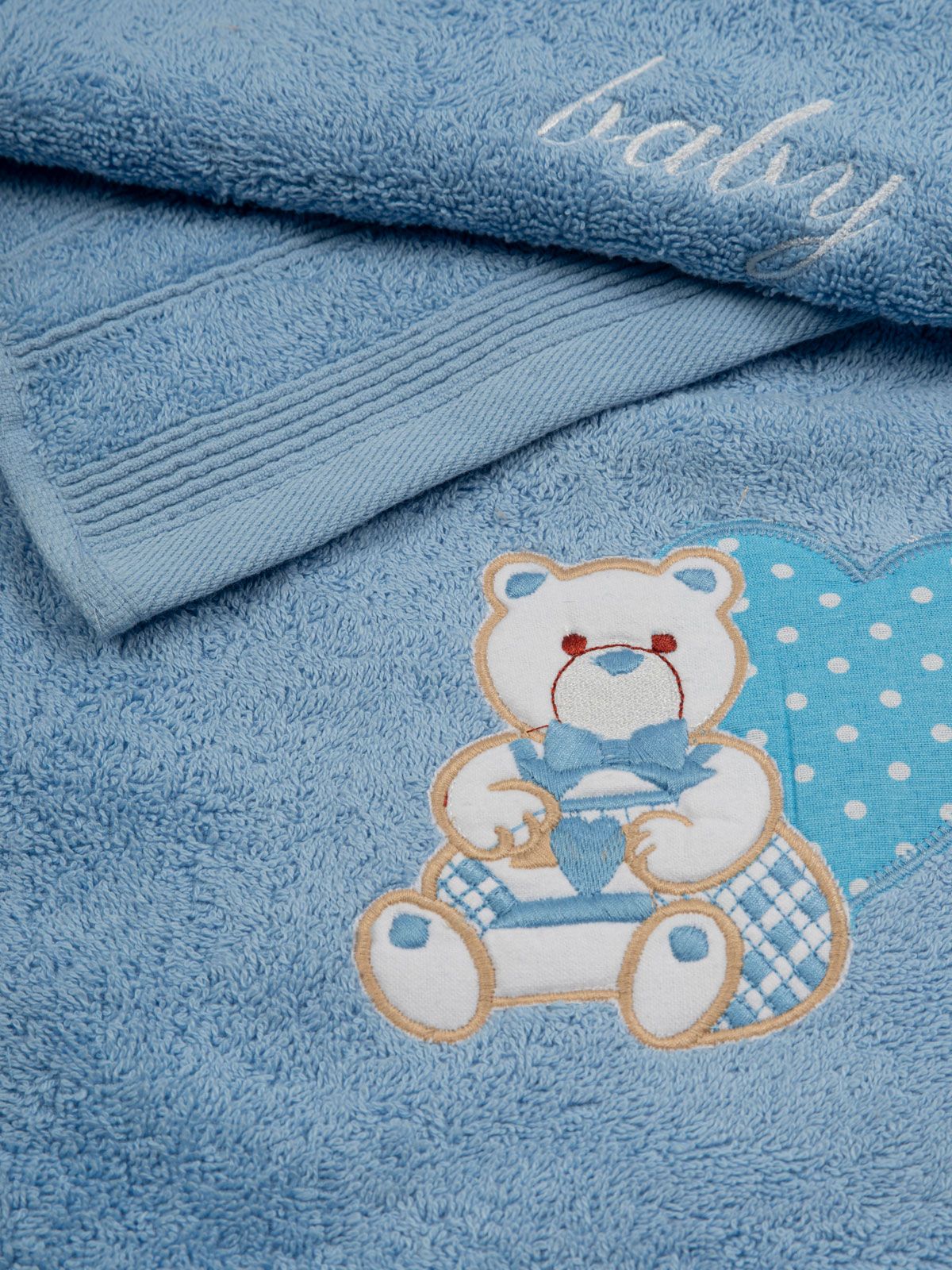 Σετ πετσέτες κεντητές Heart 10 Blue/Blue