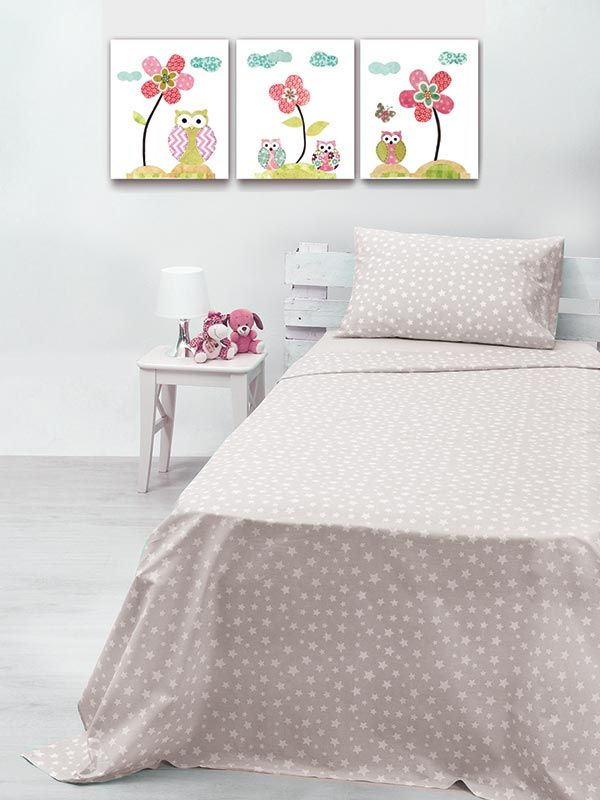Σετ Σεντόνια cotton feelings 22 Grey Μονό με λάστιχο(105×205+30)