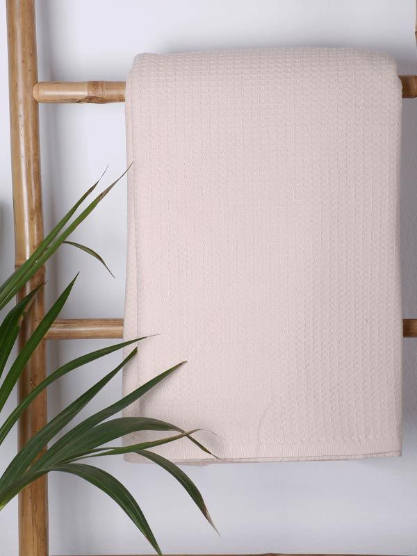 Κουβέρτα πικέ cotton Beige Μονή (165×265)