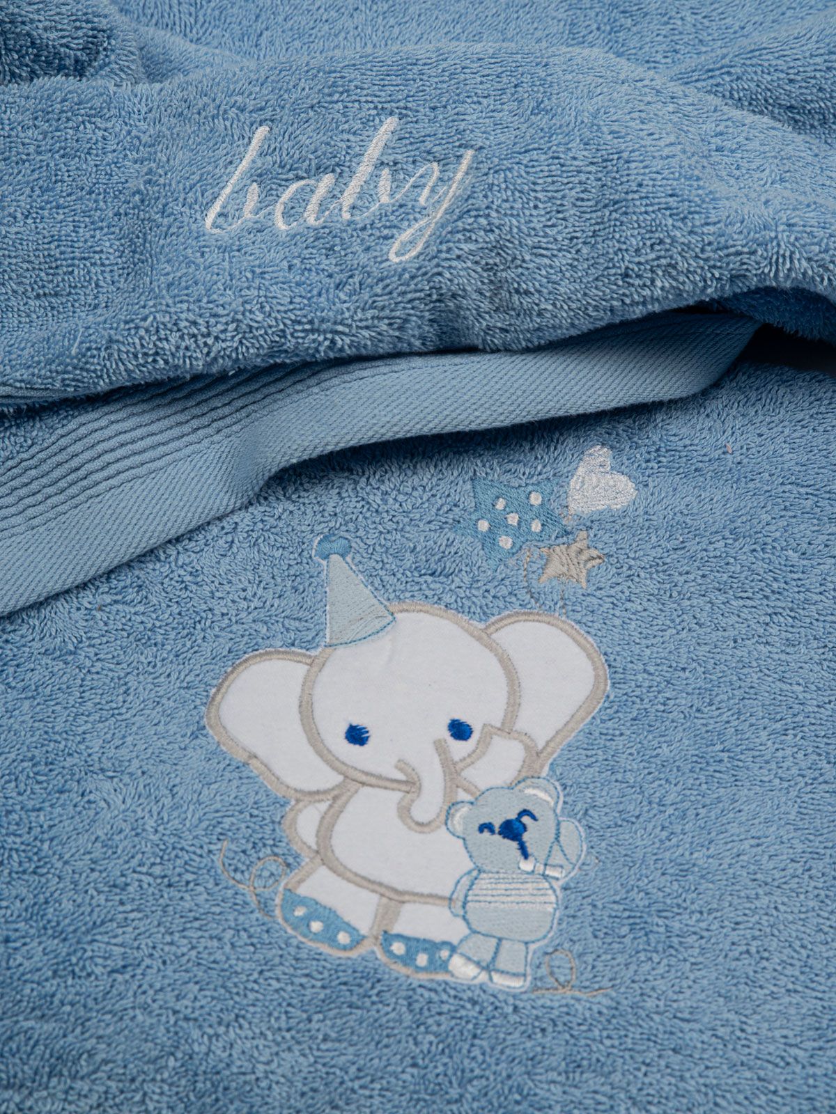Σετ πετσέτες κεντητές Elephant 03 Blue/Blue