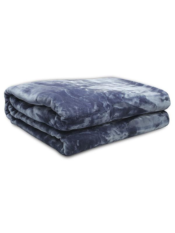 Κουβέρτα βελούδινη Iris Blue Υπέρδιπλη (220×240)