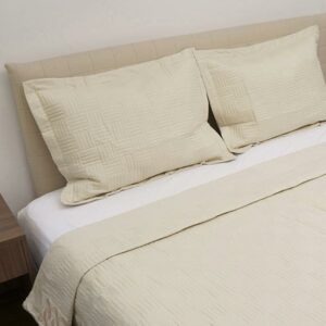 Κουβερλί Percale κεντητό Beige