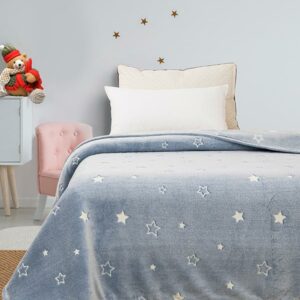 Κουβέρτα φωσφοριζέ μονή Stars Blue