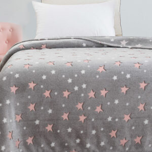 Κουβέρτα φωσφοριζέ κούνιας Stars Pink