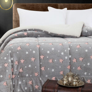 Κουβερτοπάπλωμα Φωσφοριζέ Μονό Stars Pink