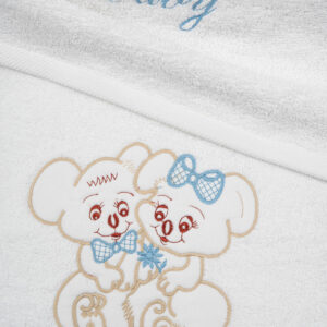 Σετ πετσέτες κεντητές Couple 06 White/Blue