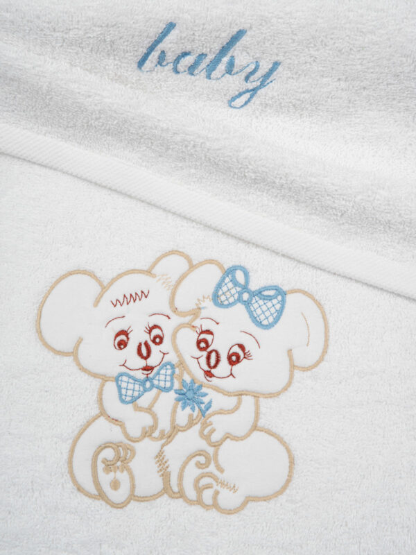 Σετ πετσέτες κεντητές Couple 06 White/Blue