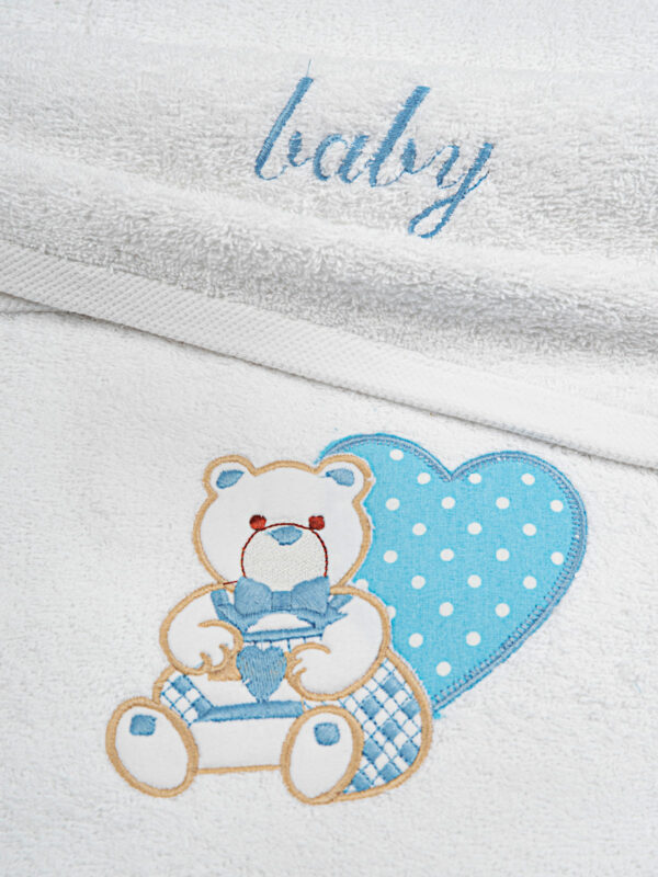 Σετ πετσέτες κεντητές Heart 01 Blue