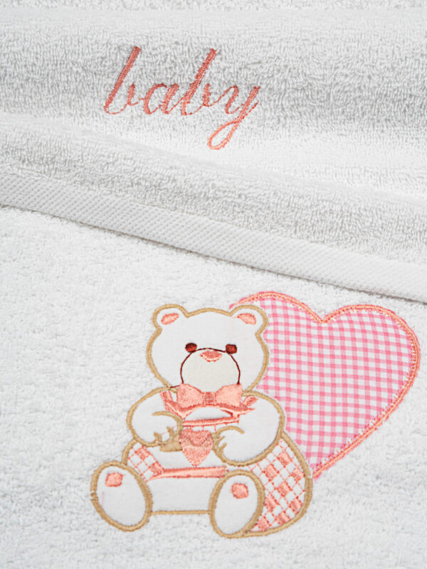 Σετ πετσέτες κεντητές Heart 01 Pink