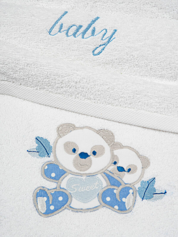 Σετ πετσέτες κεντητές Panda 02 Blue
