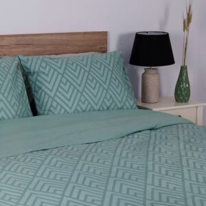Σετ Σεντόνια Cotton Feelings 2036 Aqua Μονό με λάστιχο(105x205+30)