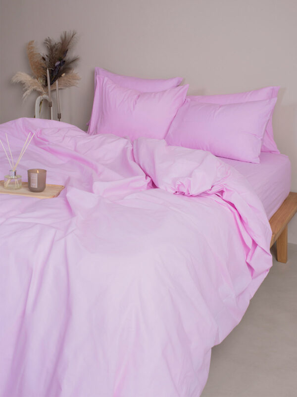 Σετ Σεντόνια Cotton Feelings 102 Lila Διπλό με λάστιχο (150x205+30) - Image 2