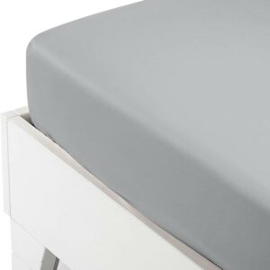 Κατωσέντονο Satin με λάστιχο Light Grey