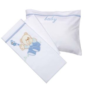 Σεντόνια κεντητά κούνιας Bear 04 Blue
