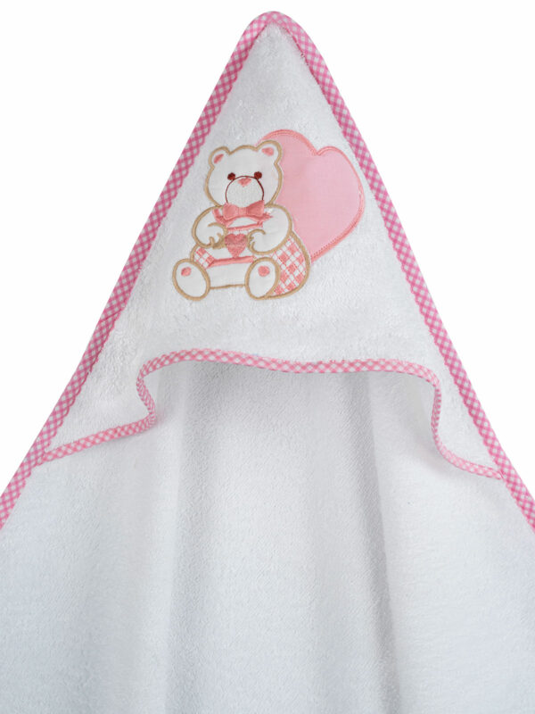 Κάπα κεντητή Heart Pink 75x75 - Image 2