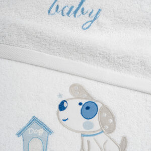 Σετ πετσέτες κεντητές Dog 07 White/Blue