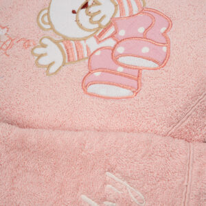 Σετ πετσέτες κεντητές Bear 04 Pink/Pink